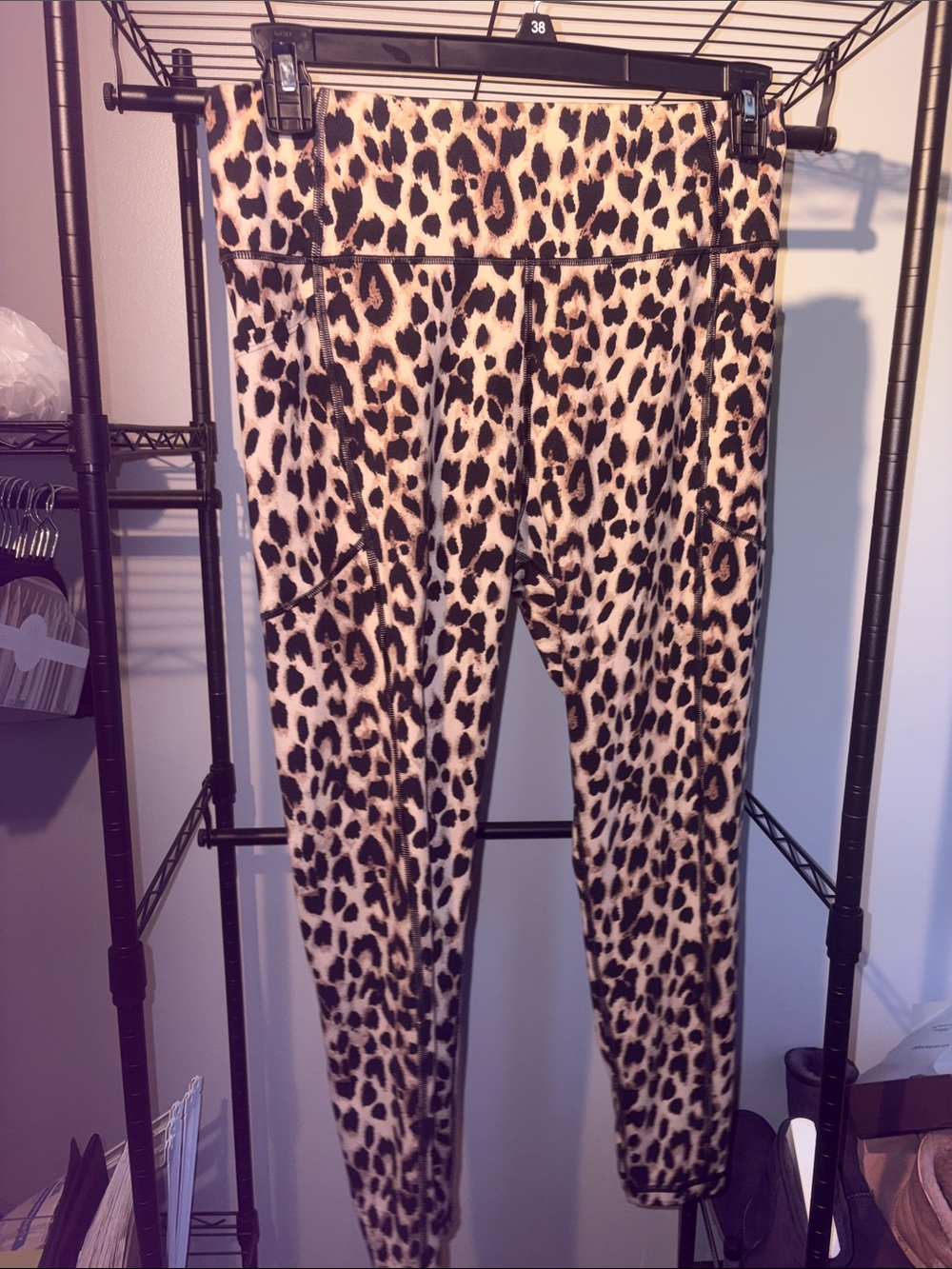 Victoria's Secret Leopard-Print High-Rise Leggings - Beige & Black
